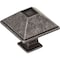 Jeffrey Alexander 1-1/4" Overall Length Distressed Antique Silver Square Tahoe Cabinet Knob 602S-SIM - alternate 1